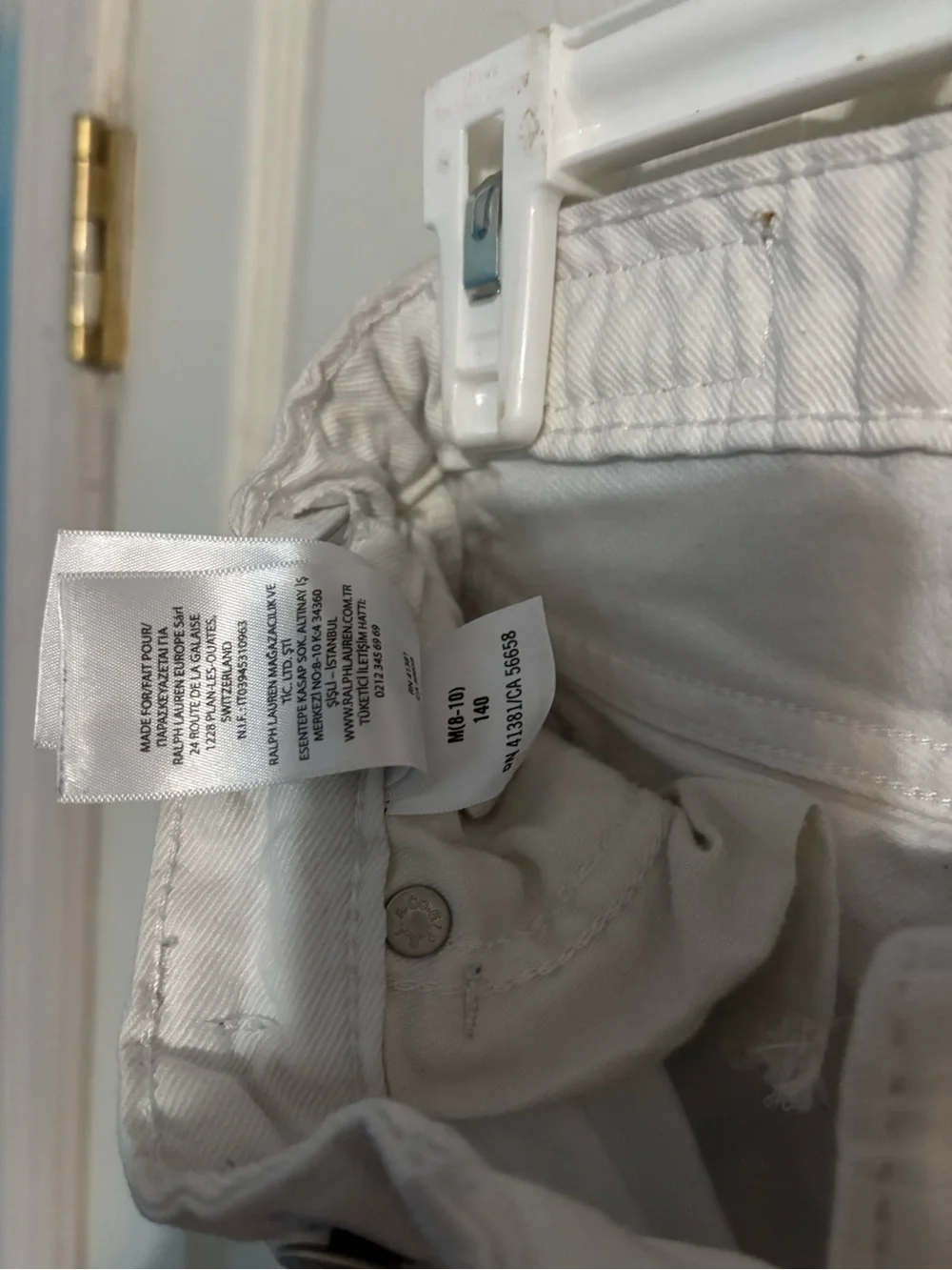 Ralph Lauren White Denim Frayed Hem Jean Shorts